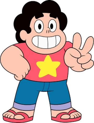 personagem Steven com a mão esquerda mostrando dois dedos